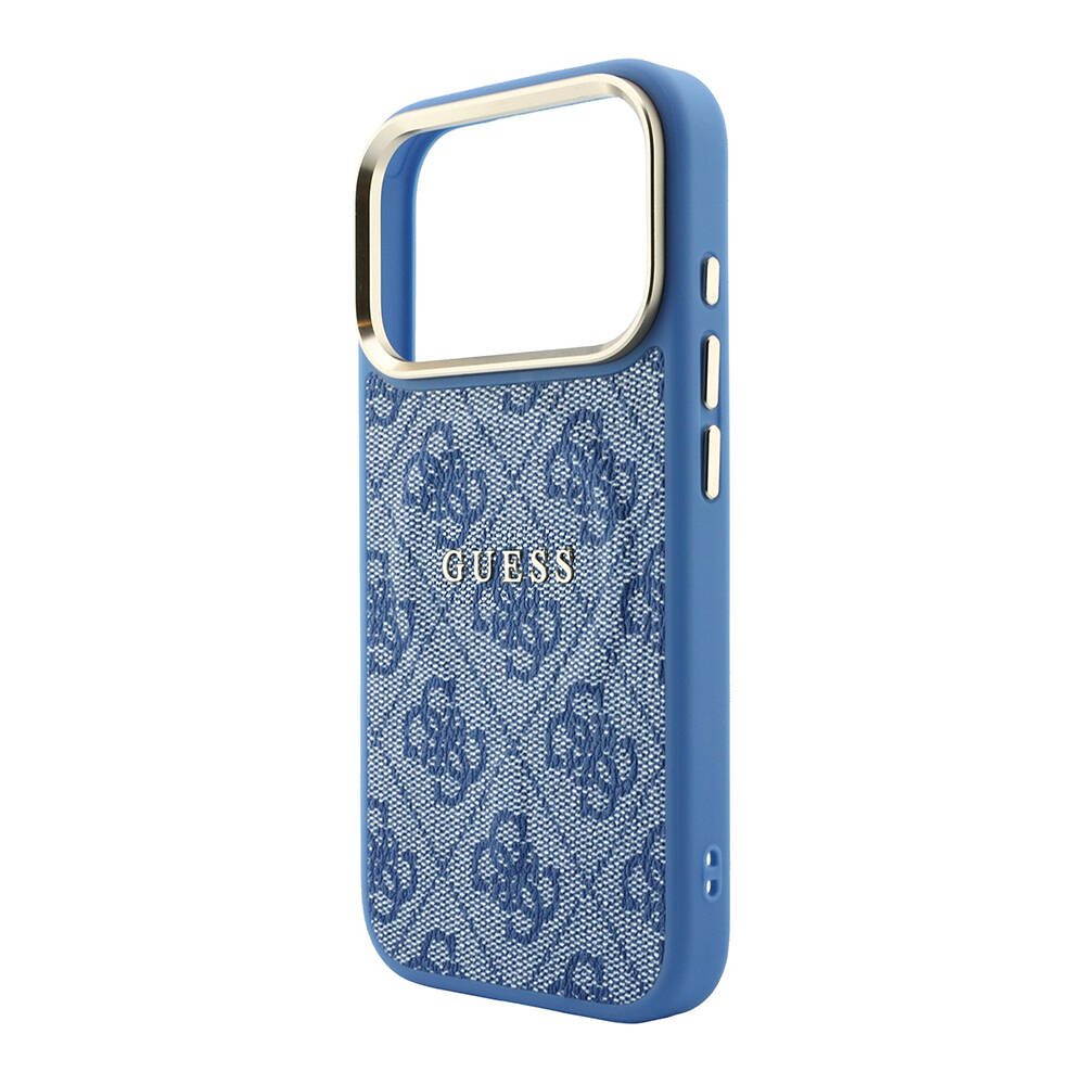 Apple iPhone 18 Pro Max Kılıf Guess Orjinal Lisanslı M-safe Şarj Özellikli Metal Kamera Çerçeveli C-Magnet 4G Desenli Yazı Logolu Kapak - 14