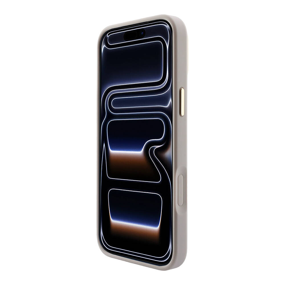 Apple iPhone 18 Pro Max Kılıf Guess Orjinal Lisanslı M-safe Şarj Özellikli Metal Kamera Çerçeveli C-Magnet 4G Desenli Yazı Logolu Kapak - 5