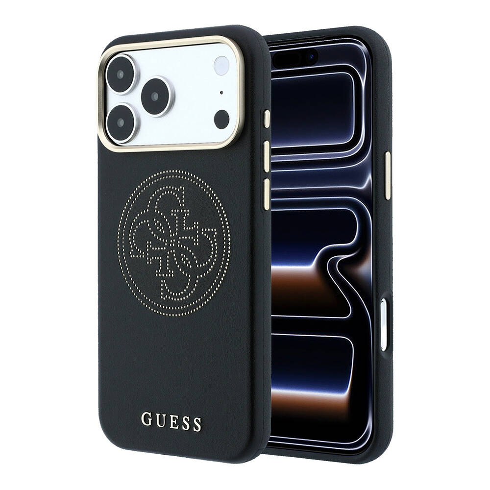 Apple iPhone 18 Pro Max Kılıf Guess Orjinal Lisanslı M-safe Şarj Özellikli PU Delikli 4G ve Yazı Logolu Kapak - 1