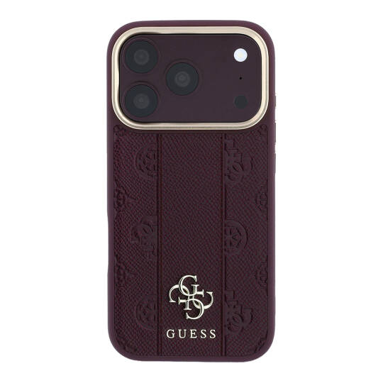 Apple iPhone 18 Pro Max Kılıf Guess Orjinal Lisanslı M-safe Şarj Özellikli Şeritli Peony 4G ve Yazı Logolu Kapak - 20