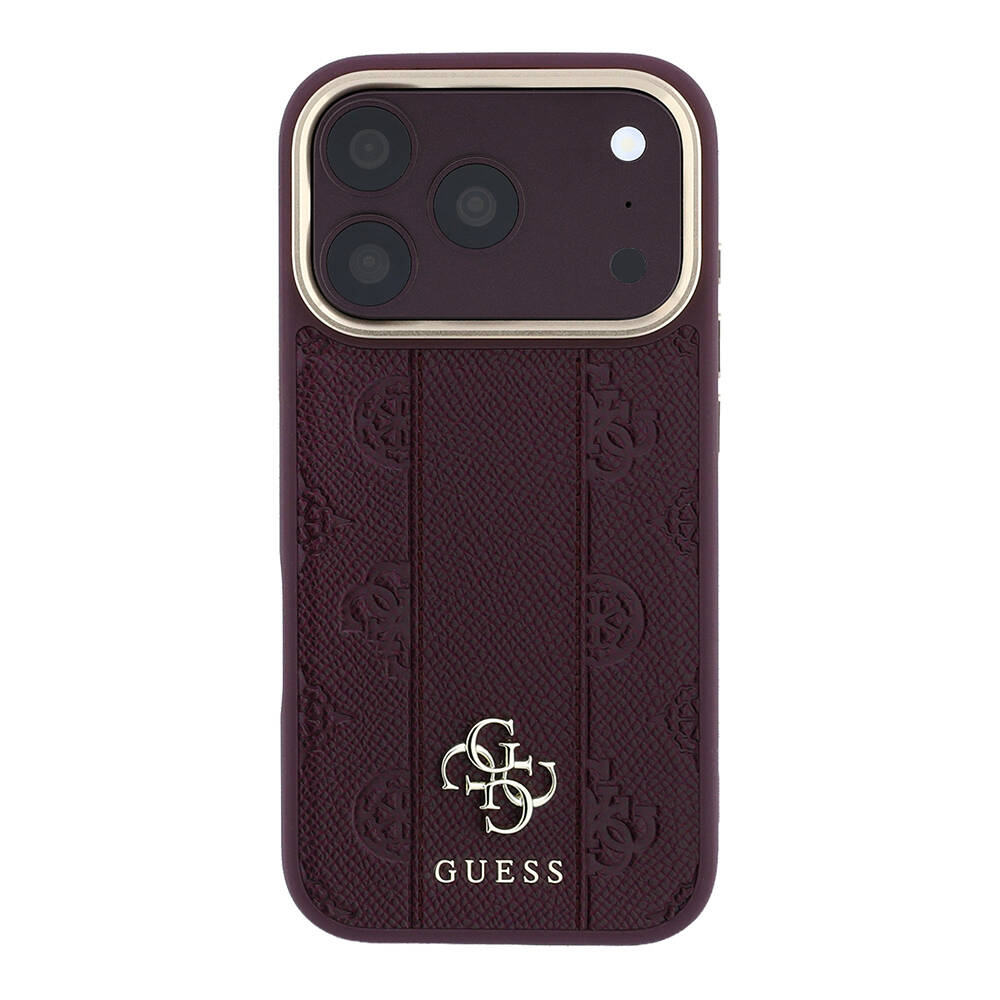 Apple iPhone 18 Pro Max Kılıf Guess Orjinal Lisanslı M-safe Şarj Özellikli Şeritli Peony 4G ve Yazı Logolu Kapak - 20