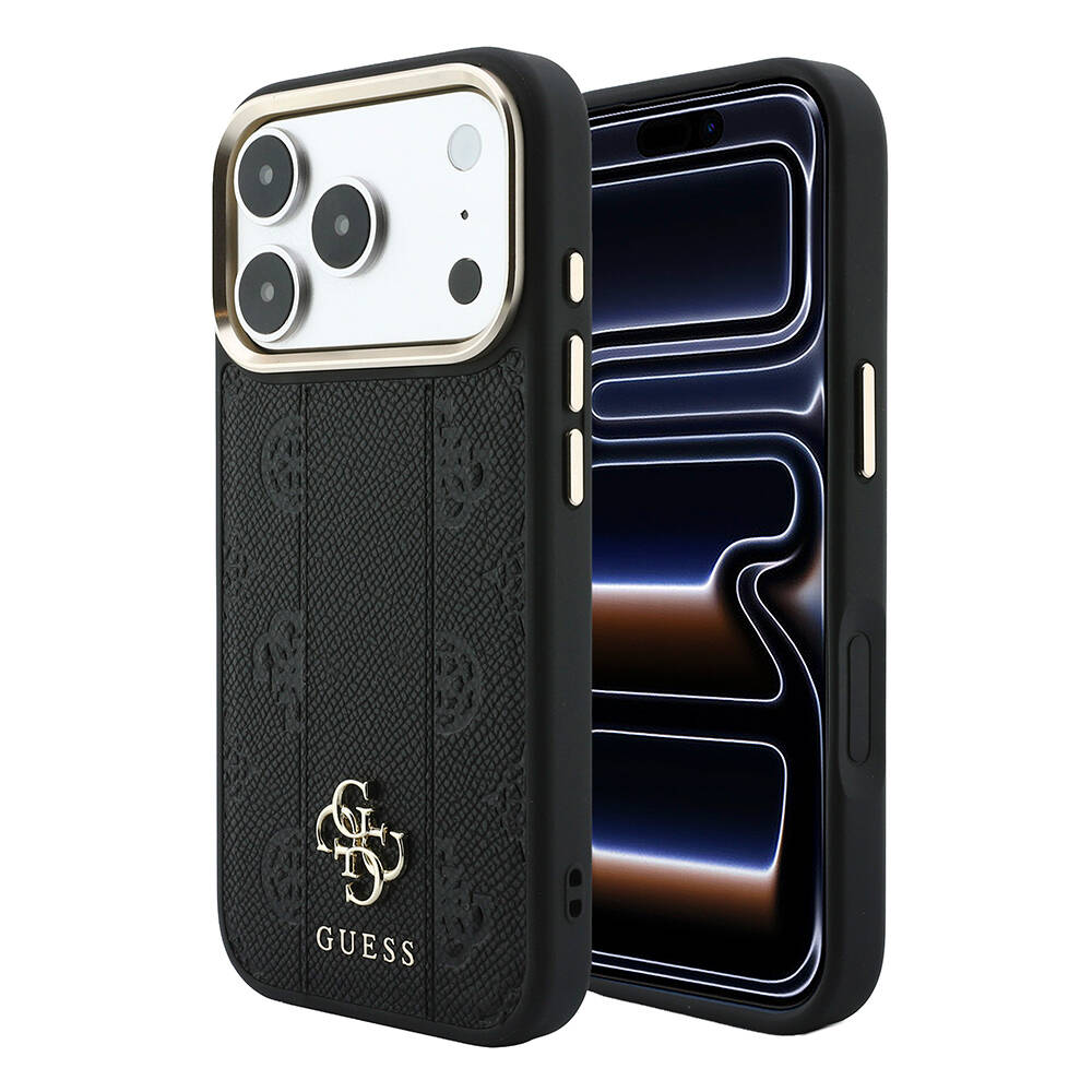 Apple iPhone 18 Pro Max Kılıf Guess Orjinal Lisanslı M-safe Şarj Özellikli Şeritli Peony 4G ve Yazı Logolu Kapak - 9