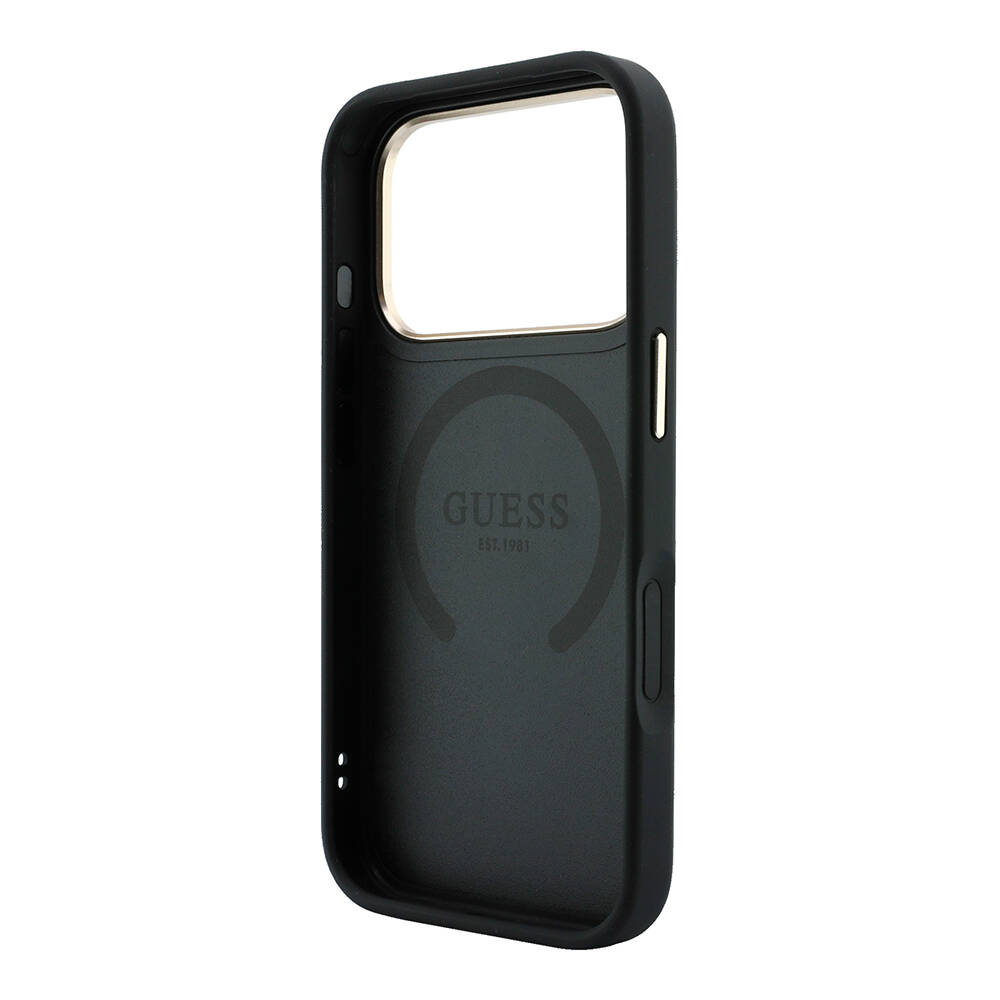 Apple iPhone 18 Pro Max Kılıf Guess Orjinal Lisanslı M-safe Şarj Özellikli Şeritli Peony 4G ve Yazı Logolu Kapak - 15