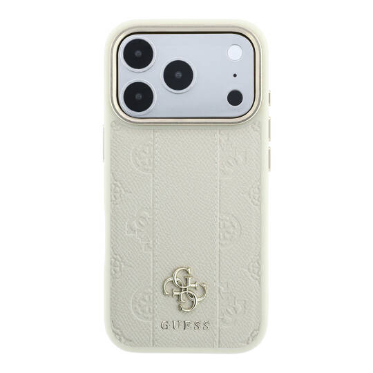 Apple iPhone 18 Pro Max Kılıf Guess Orjinal Lisanslı M-safe Şarj Özellikli Şeritli Peony 4G ve Yazı Logolu Kapak - 4