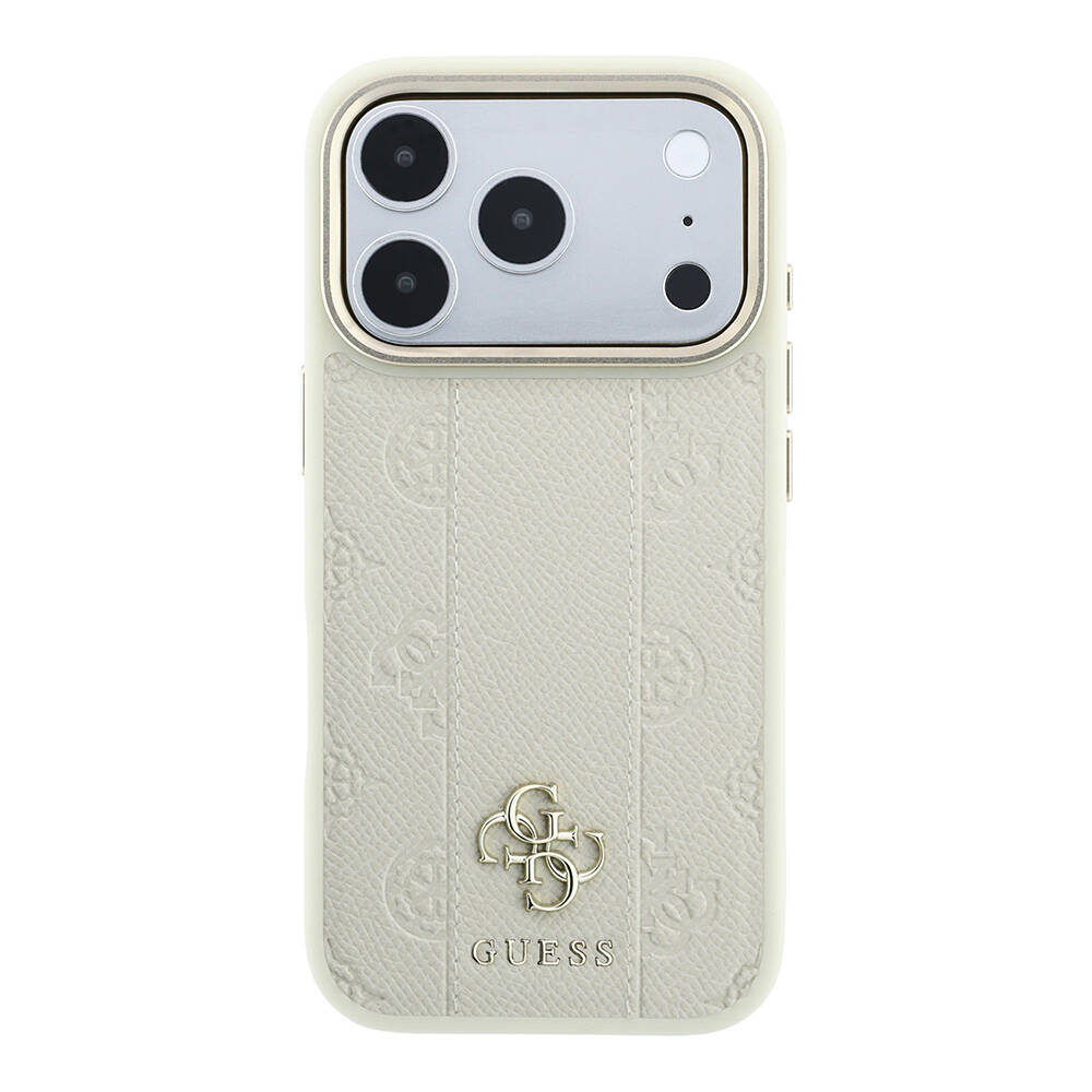 Apple iPhone 18 Pro Max Kılıf Guess Orjinal Lisanslı M-safe Şarj Özellikli Şeritli Peony 4G ve Yazı Logolu Kapak - 4