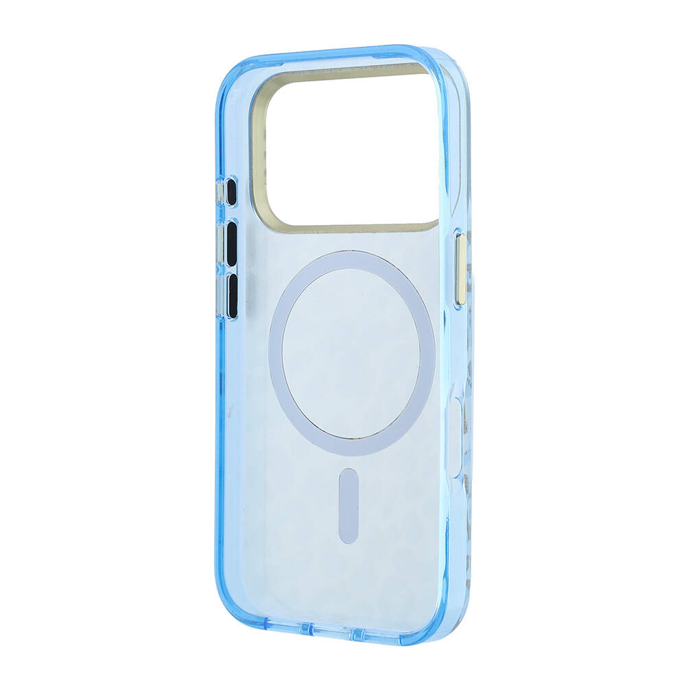 Apple iPhone 18 Pro Max Kılıf Guess Orjinal Lisanslı M-safe Şarj Özellikli Üçgen Logolu Simli Leopar Desenli Kapak - 31