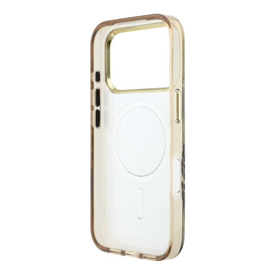 Apple iPhone 18 Pro Max Kılıf Guess Orjinal Lisanslı M-safe Şarj Özellikli Üçgen Logolu Zebra Desenli Silikon Kapak - 15