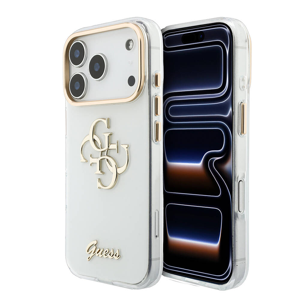 Apple iPhone 18 Pro Max Kılıf Guess Orjinal Lisanslı Yazı ve 4G Büyük Metal Logolu Silikon Kapak - 17