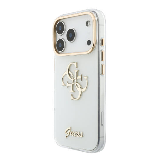 Apple iPhone 18 Pro Max Kılıf Guess Orjinal Lisanslı Yazı ve 4G Büyük Metal Logolu Silikon Kapak - 18