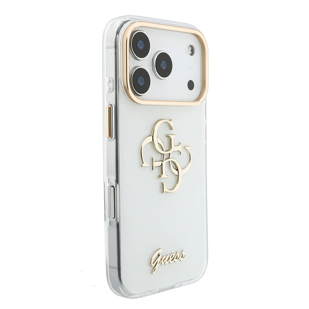 Apple iPhone 18 Pro Max Kılıf Guess Orjinal Lisanslı Yazı ve 4G Büyük Metal Logolu Silikon Kapak - 20