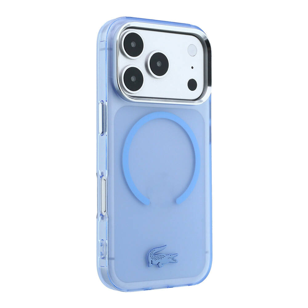 Apple iPhone 18 Pro Max Kılıf Lacoste Orjinal Lisanslı M-safe C-Magnet İkonik Timsah Logolu IML Frosted Kapak - 6