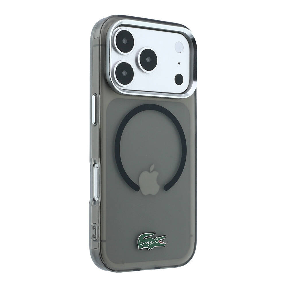Apple iPhone 18 Pro Max Kılıf Lacoste Orjinal Lisanslı M-safe Şarj Özellikli Lake Timsah Logolu IML Frosted Kapak - 12
