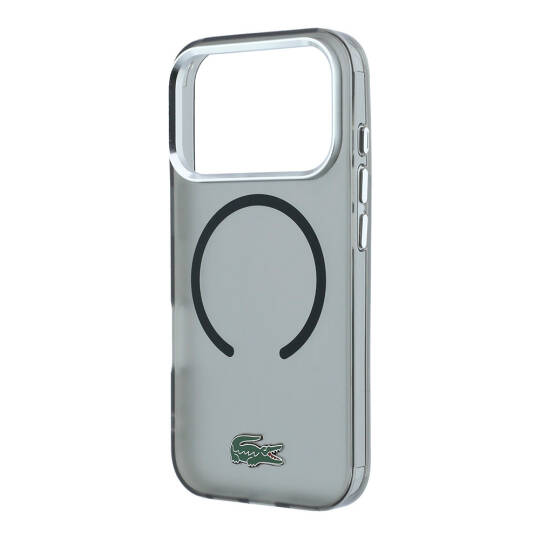 Apple iPhone 18 Pro Max Kılıf Lacoste Orjinal Lisanslı M-safe Şarj Özellikli Lake Timsah Logolu IML Frosted Kapak - 14