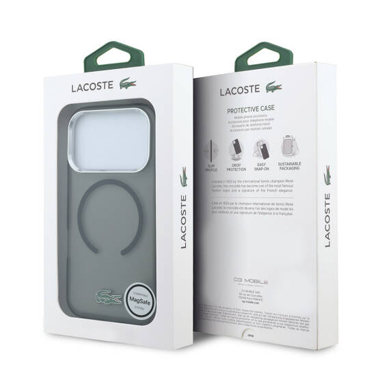 Apple iPhone 18 Pro Max Kılıf Lacoste Orjinal Lisanslı M-safe Şarj Özellikli Lake Timsah Logolu IML Frosted Kapak - 16