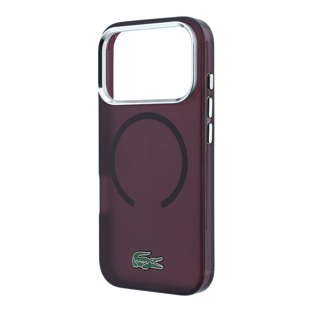 Apple iPhone 18 Pro Max Kılıf Lacoste Orjinal Lisanslı M-safe Şarj Özellikli Lake Timsah Logolu IML Frosted Kapak - 6