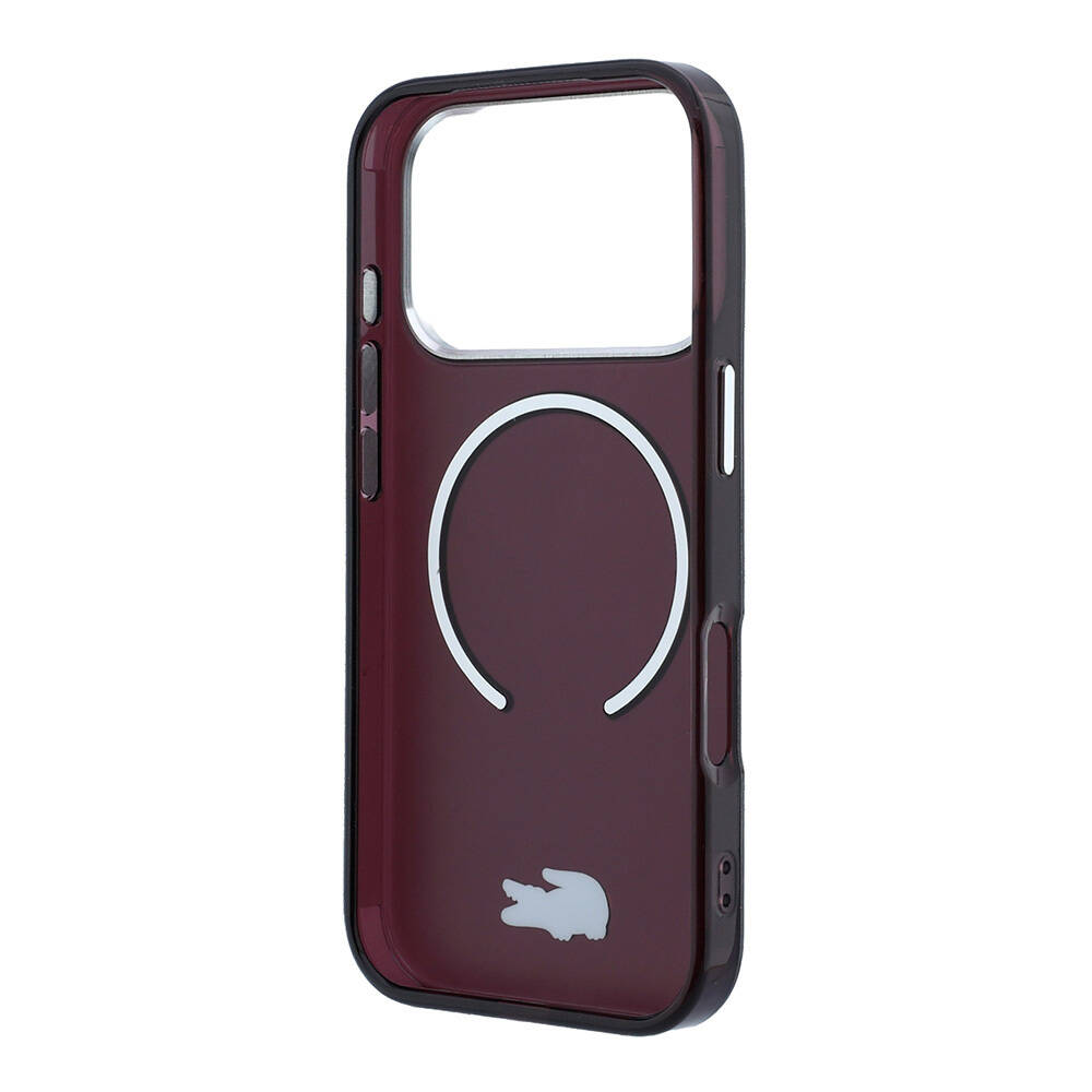 Apple iPhone 18 Pro Max Kılıf Lacoste Orjinal Lisanslı M-safe Şarj Özellikli Lake Timsah Logolu IML Frosted Kapak - 7