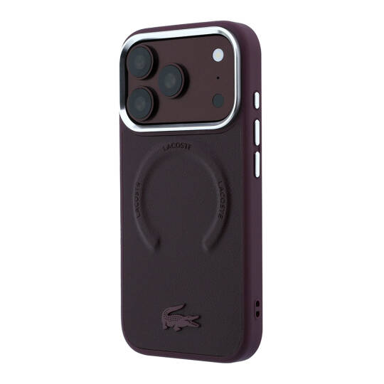 Apple iPhone 18 Pro Max Kılıf Lacoste Orjinal Lisanslı M-safe Şarj Özellikli Lenglen Icon Metal Logolu Kapak - 2