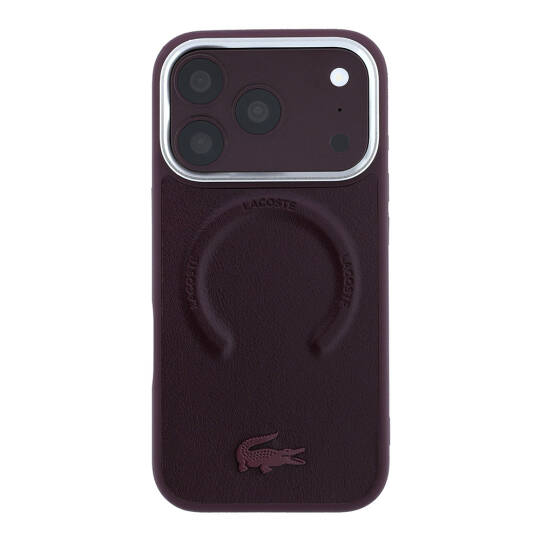 Apple iPhone 18 Pro Max Kılıf Lacoste Orjinal Lisanslı M-safe Şarj Özellikli Lenglen Icon Metal Logolu Kapak - 3