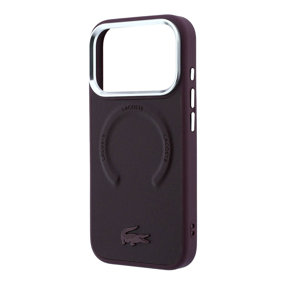 Apple iPhone 18 Pro Max Kılıf Lacoste Orjinal Lisanslı M-safe Şarj Özellikli Lenglen Icon Metal Logolu Kapak - 6