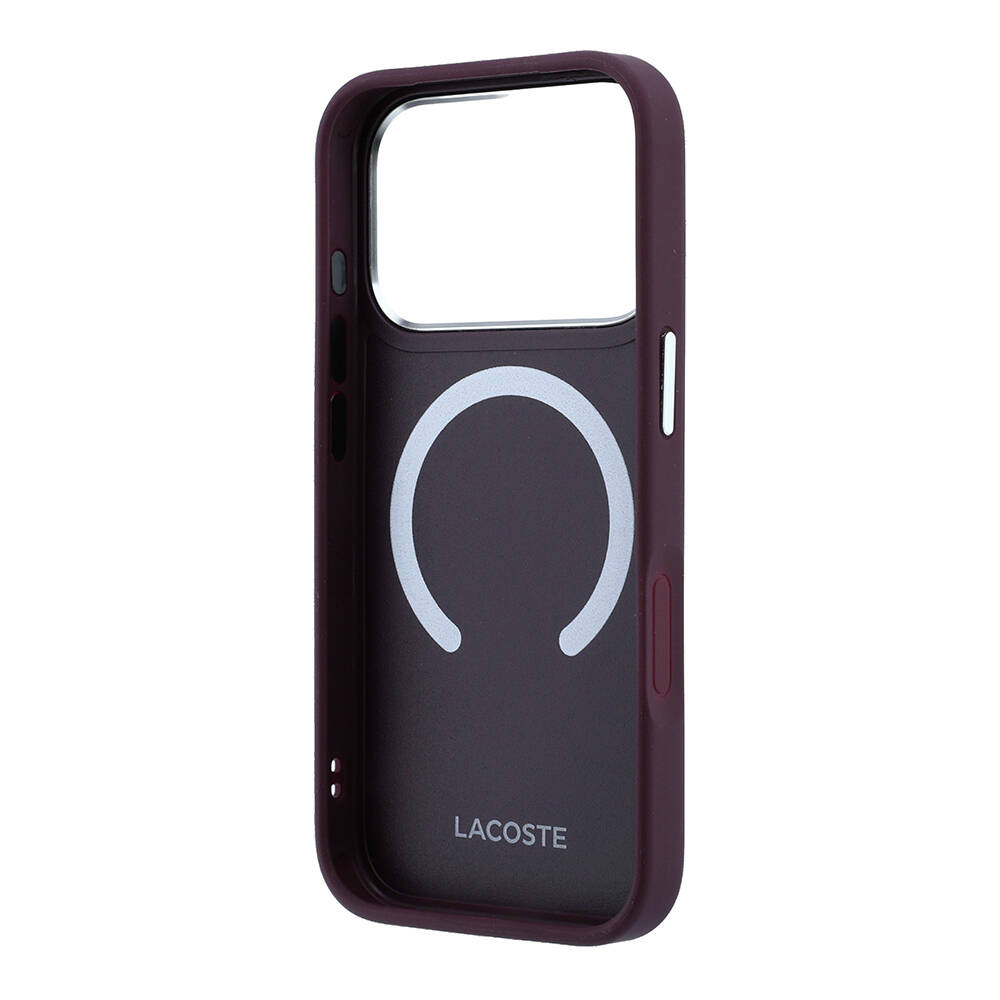 Apple iPhone 18 Pro Max Kılıf Lacoste Orjinal Lisanslı M-safe Şarj Özellikli Lenglen Icon Metal Logolu Kapak - 7