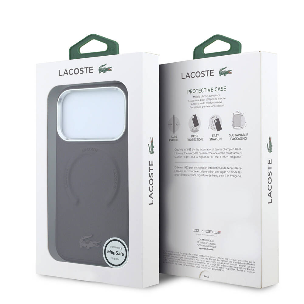 Apple iPhone 18 Pro Max Kılıf Lacoste Orjinal Lisanslı M-safe Şarj Özellikli Lenglen Icon Metal Logolu Kapak - 8