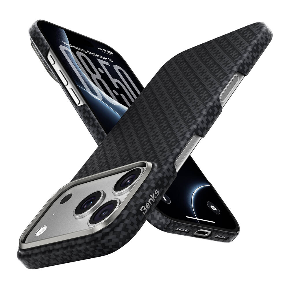 Apple iPhone 18 Pro Max Kılıf M-Safe Şarj Özellikli Benks ArmorAir ArmorGrid Serisi Yükseltilmiş Kamera Çerçevesi C1 Kevlar Karbon Kapak - 5