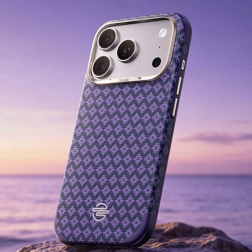 Apple iPhone 18 Pro Max Kılıf M-Safe Şarj Özellikli Benks ArmorPro ArmorEdge X9 Serisi Kevlar Karbon Kapak - 27