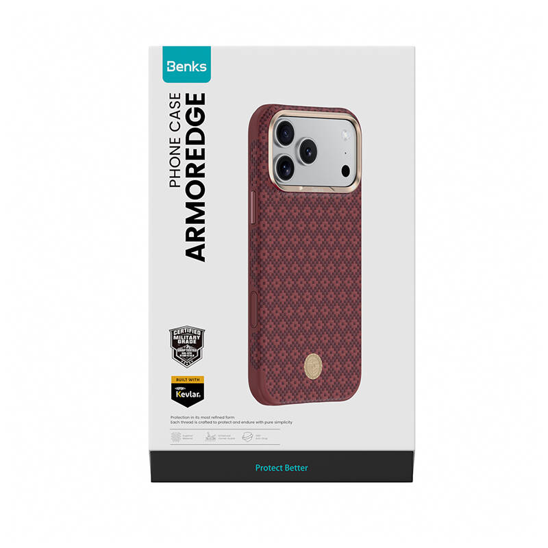 Apple iPhone 18 Pro Max Kılıf M-Safe Şarj Özellikli Benks ArmorPro ArmorEdge X9 Serisi Kevlar Karbon Kapak - 14