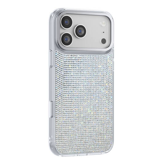 Apple iPhone 18 Pro Max Kılıf M-Safe Şarj Özellikli El İşlemeli Swarovski Taşlı Zore Paris Riva Sert PC Kapak