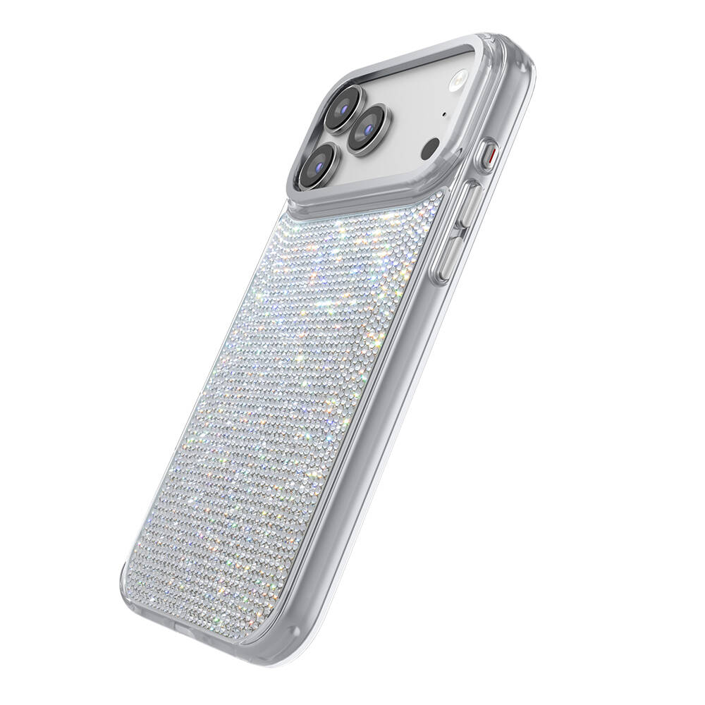 Apple iPhone 18 Pro Max Kılıf M-Safe Şarj Özellikli El İşlemeli Swarovski Taşlı Zore Paris Riva Sert PC Kapak - 2