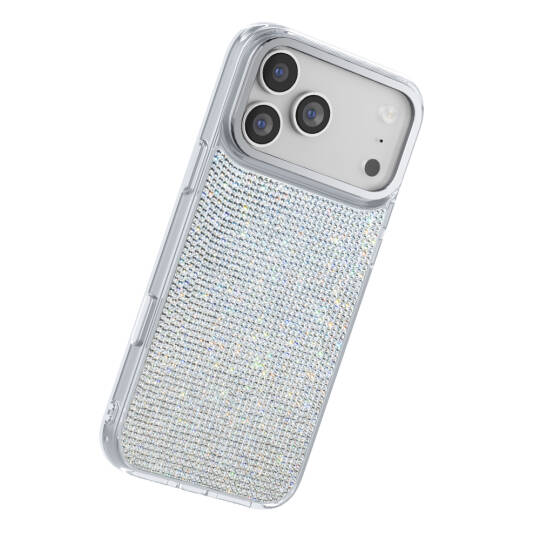 Apple iPhone 18 Pro Max Kılıf M-Safe Şarj Özellikli El İşlemeli Swarovski Taşlı Zore Paris Riva Sert PC Kapak - 3