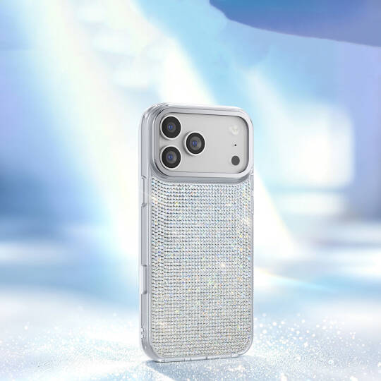 Apple iPhone 18 Pro Max Kılıf M-Safe Şarj Özellikli El İşlemeli Swarovski Taşlı Zore Paris Riva Sert PC Kapak - 4