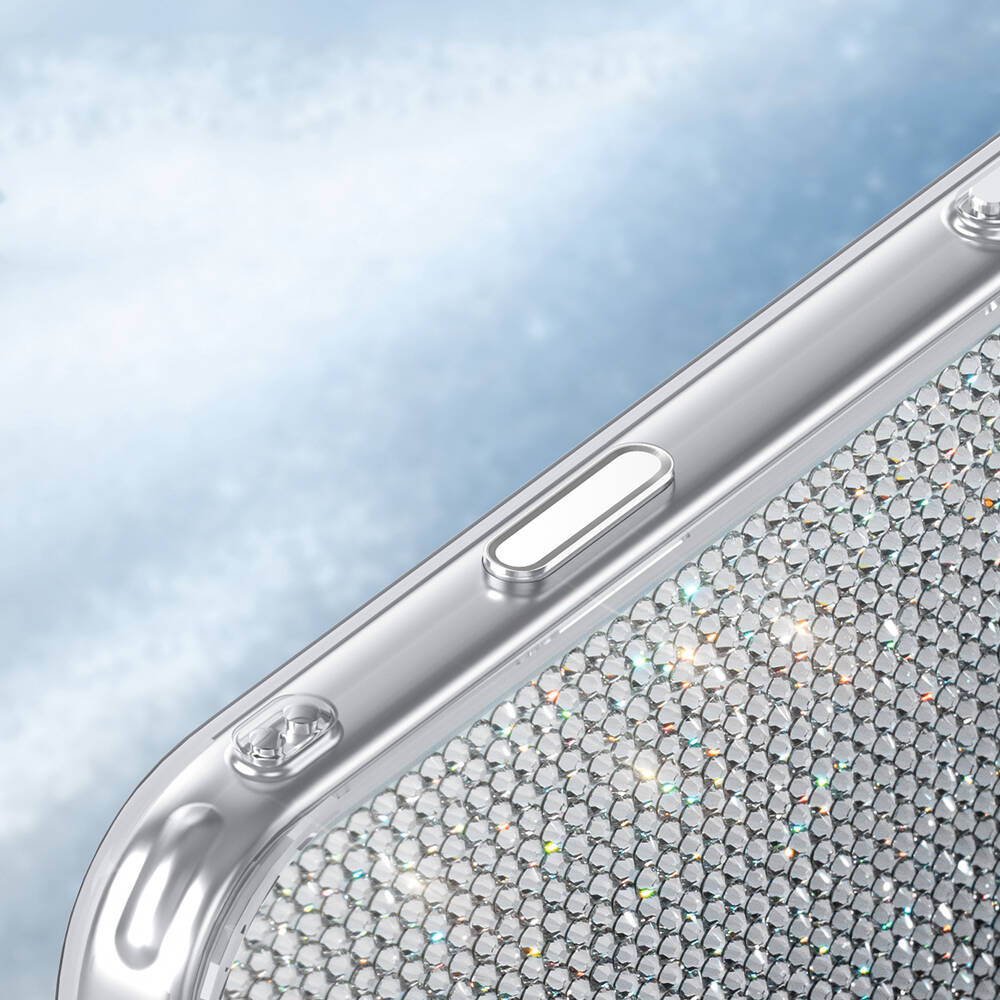 Apple iPhone 18 Pro Max Kılıf M-Safe Şarj Özellikli El İşlemeli Swarovski Taşlı Zore Paris Riva Sert PC Kapak - 10