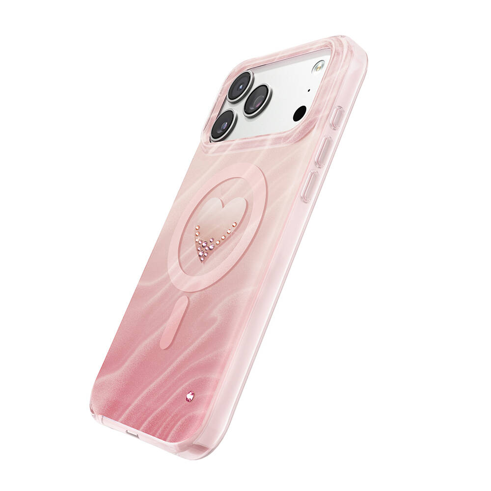 Apple iPhone 18 Pro Max Kılıf M-Safe Şarj Özellikli Orjinal Swarovski Taşlı Zore Paris Rovix Sert PC Kapak - 13