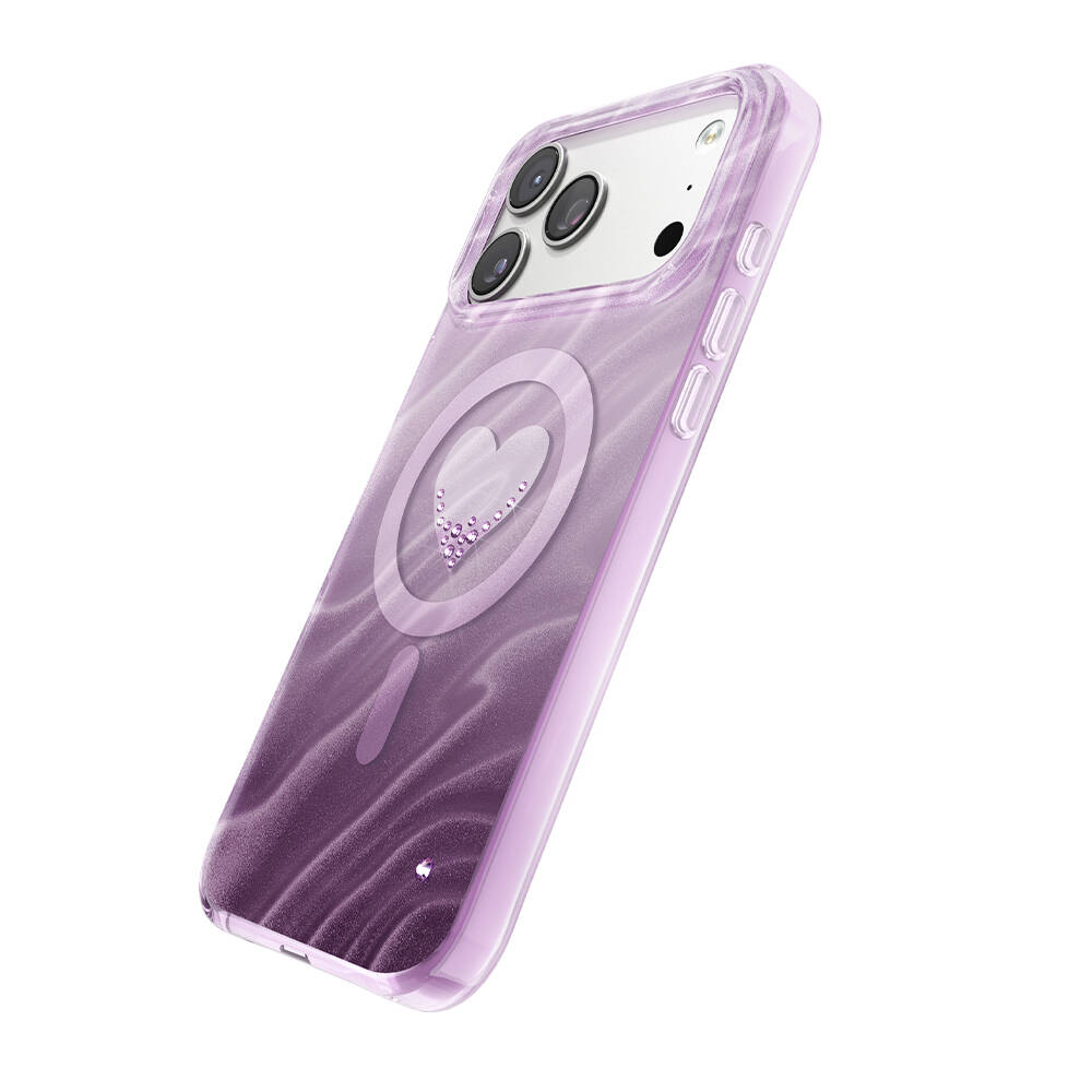 Apple iPhone 18 Pro Max Kılıf M-Safe Şarj Özellikli Orjinal Swarovski Taşlı Zore Paris Rovix Sert PC Kapak - 3