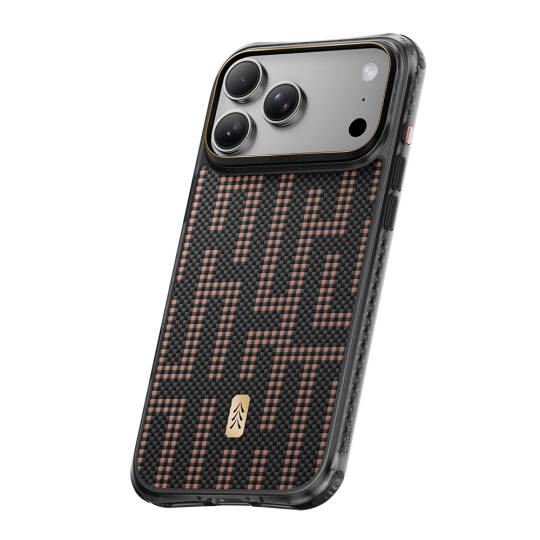 Apple iPhone 18 Pro Max Kılıf M-safe Şarj Özellikli Raptic Aramid Dual Grid Serisi Karbon Kapak - 3