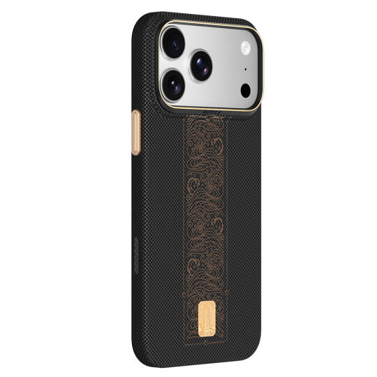 Apple iPhone 18 Pro Max Kılıf M-safe Şarj Özellikli Raptic Aramid Skin Rise Serisi 24 Ayar Altın Kaplamalı Karbon Kapak - 7