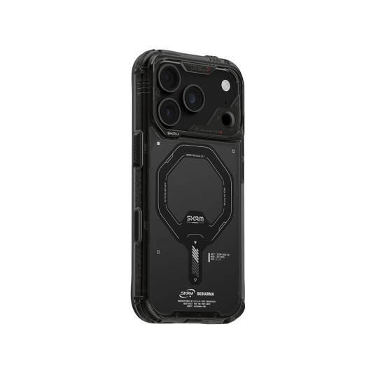 Apple iPhone 18 Pro Max Kılıf M-safe Şarj Özellikli Şeffaf Airbag Tasarımlı Skinarma Saido Mag-Charge Kapak - 13