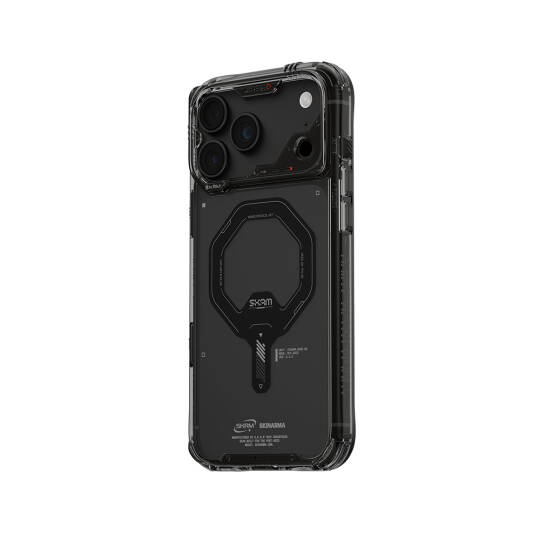 Apple iPhone 18 Pro Max Kılıf M-safe Şarj Özellikli Şeffaf Airbag Tasarımlı Skinarma Saido Mag-Charge Kapak - 18