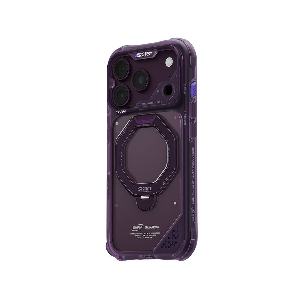 Apple iPhone 18 Pro Max Kılıf M-safe Şarj Özellikli Standlı Skinarma Saturn Kapak - 9