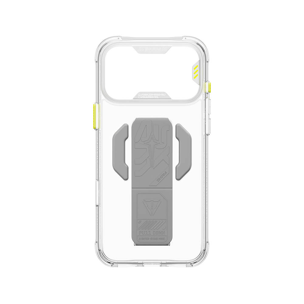 Apple iPhone 18 Pro Max Kılıf M-safe Şarj Özellikli Teknoloji Desenli Skinarma Helio CE Mag Charge Standlı Kapak - 25