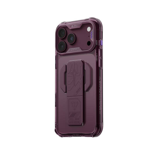 Apple iPhone 18 Pro Max Kılıf M-safe Şarj Özellikli Teknoloji Desenli Skinarma Helio CE Mag Charge Standlı Kapak - 15