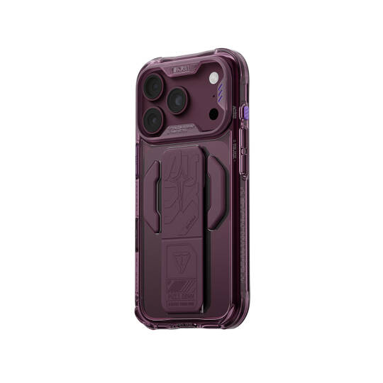 Apple iPhone 18 Pro Max Kılıf M-safe Şarj Özellikli Teknoloji Desenli Skinarma Helio CE Mag Charge Standlı Kapak - 20