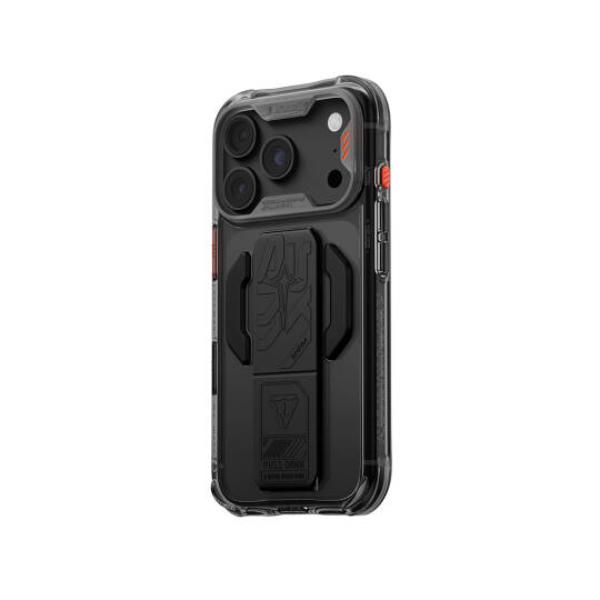 Apple iPhone 18 Pro Max Kılıf M-safe Şarj Özellikli Teknoloji Desenli Skinarma Helio CE Mag Charge Standlı Kapak - 4