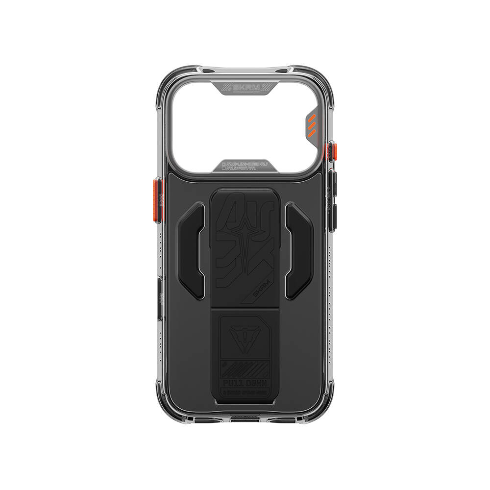 Apple iPhone 18 Pro Max Kılıf M-safe Şarj Özellikli Teknoloji Desenli Skinarma Helio CE Mag Charge Standlı Kapak - 5