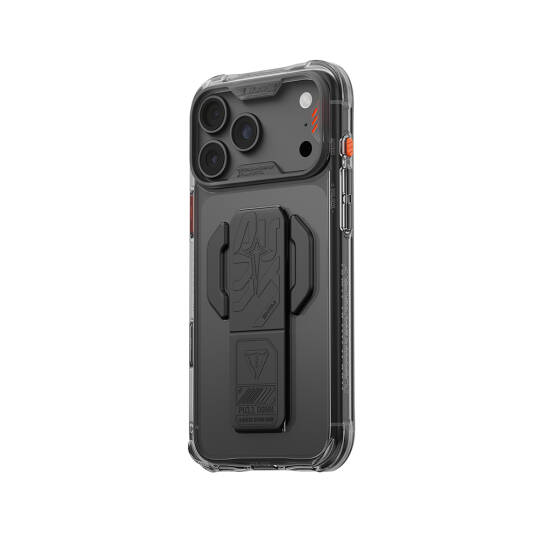 Apple iPhone 18 Pro Max Kılıf M-safe Şarj Özellikli Teknoloji Desenli Skinarma Helio CE Mag Charge Standlı Kapak - 7