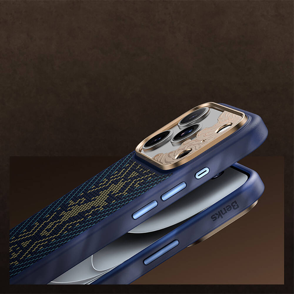Apple iPhone 18 Pro Max Kılıf M-safe Şarj Özellikli Yükseltilmiş Kamera Çerçeveli Karbon Fiber Tasarımlı Benks Knight ArmorPro Kevlar Kapak - 12