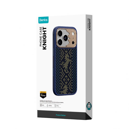 Apple iPhone 18 Pro Max Kılıf M-safe Şarj Özellikli Yükseltilmiş Kamera Çerçeveli Karbon Fiber Tasarımlı Benks Knight ArmorPro Kevlar Kapak - 13