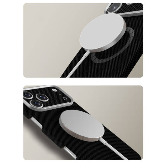 Apple iPhone 18 Pro Max Kılıf M-Safe Şarj Özellikli Zore Paris Zerre Sert PC Kapak - 15