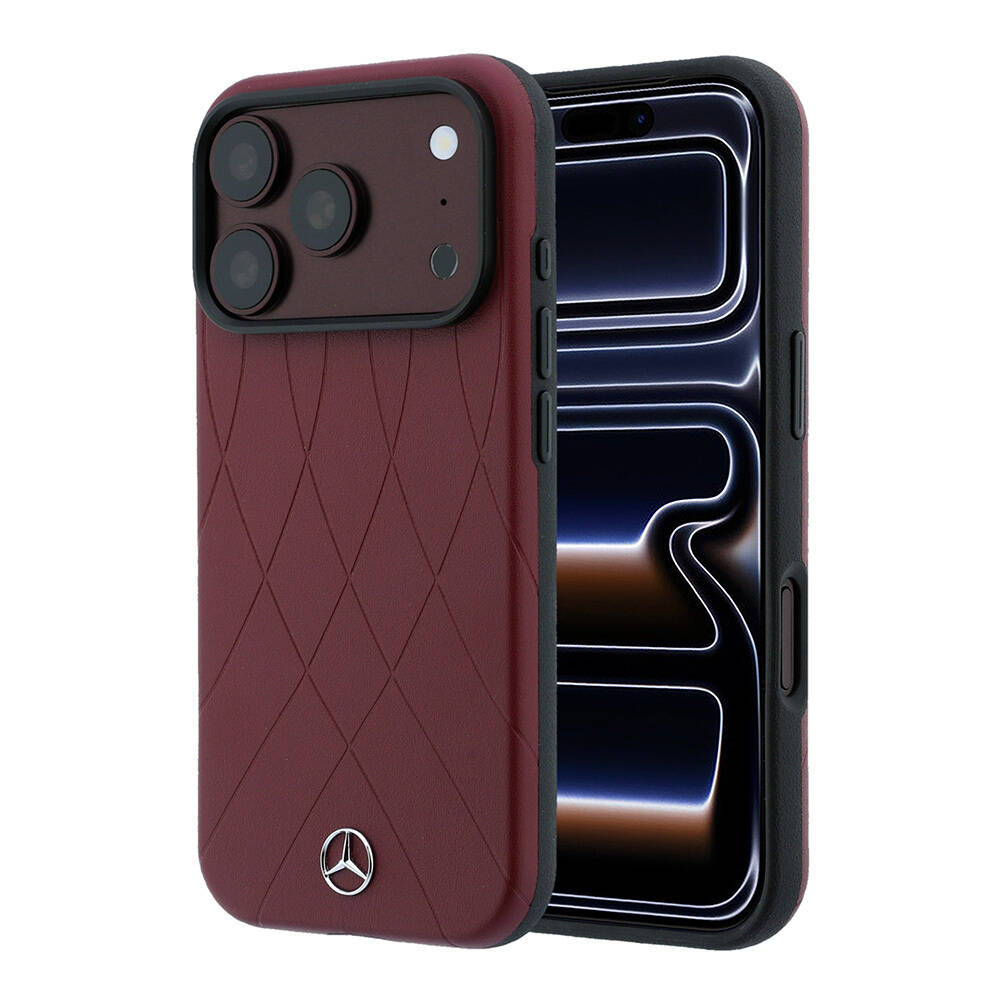 Apple iPhone 18 Pro Max Kılıf Mercedes Benz Orjinal Lisanslı M-safe Şarj Özellikli 3D Metal Logolu Crossed Lines Kapak - 1